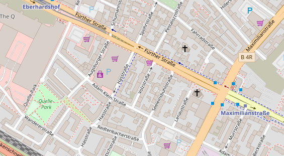 FitnessStudio auf Satellitenbild