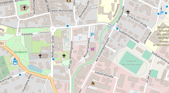 FitnessStudio auf Satellitenbild