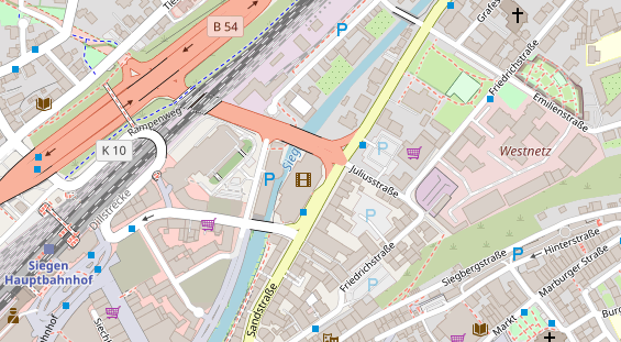 FitnessStudio auf Satellitenbild