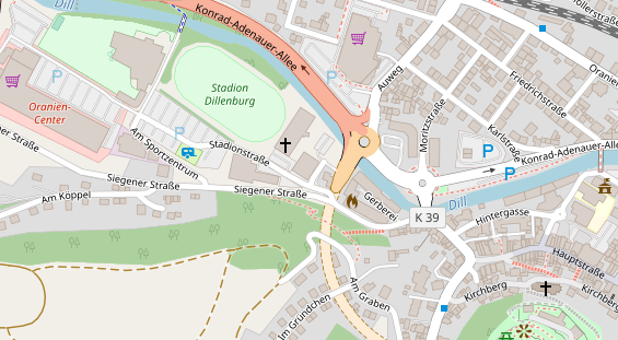 FitnessStudio auf Satellitenbild