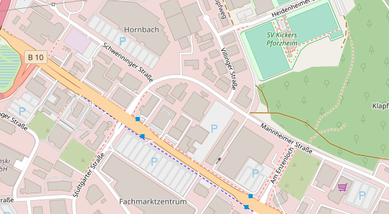 FitnessStudio auf Satellitenbild