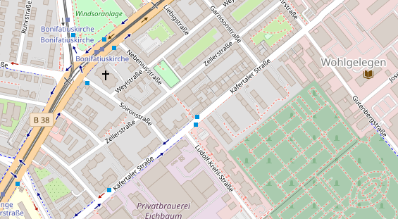 FitnessStudio auf Satellitenbild