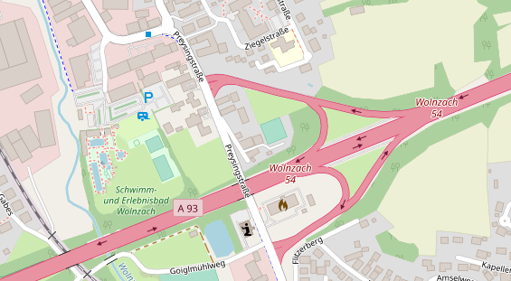 FitnessStudio auf Satellitenbild