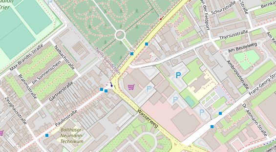 FitnessStudio auf Satellitenbild