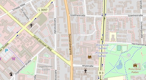 FitnessStudio auf Satellitenbild