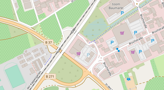 FitnessStudio auf Satellitenbild