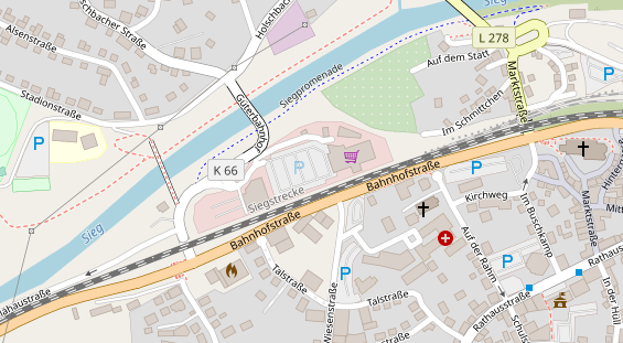 FitnessStudio auf Satellitenbild