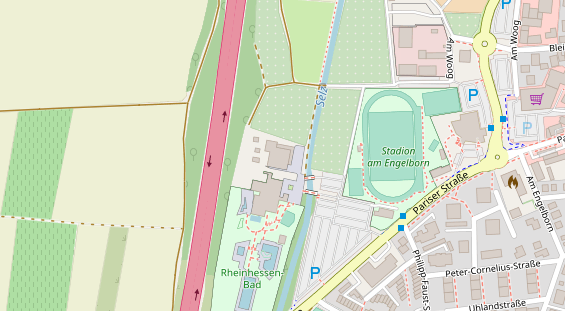 FitnessStudio auf Satellitenbild