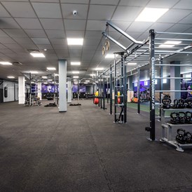 FitnessStudio: Mega viel Platz für freie Übungen. Über 600m² Fläche, für alle Sportarten genug Platz! - Lila Cross