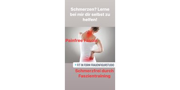 FitnessStudio Suche - Getränke-Flatrate - Wir bieten Faszientraining und Schmerztherapie - Fit in Form Frauenfigurstudio Ulrike Grey
